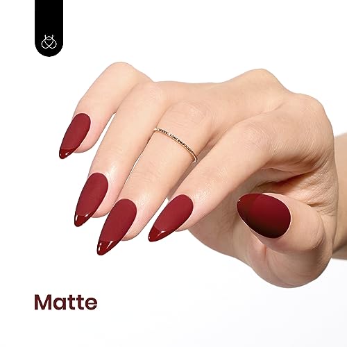 Image of Beetles Red Gel Polish, Burgundy Red Color Gel Nail Polish Soak Off UV Lamp Wine Red Nail Polish, Home Salon DIY Design Fall Nails Art 15ml