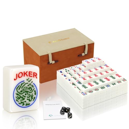 AzulHome Premium American Mahjong Gift Collection - 166 Engraved Numbered Tiles (30mm), Luxury Gift Box - Western Mah Jongg Game