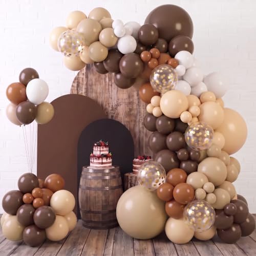 Image of Amandir 153pcs Dark Light Brown Balloon Garland Arch Kit Different Sizes