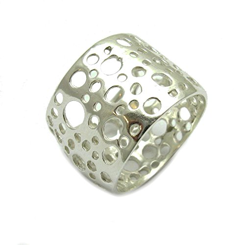 Bague en argent massif 925 femme homme anneau large Empress R000663