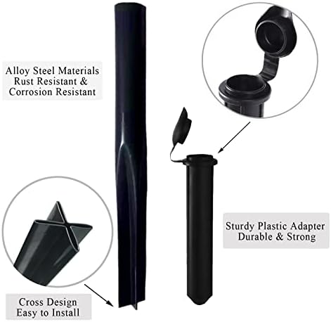 Apuucse Rotary Washing Line Metal Ground Spike with Plastic Adapter for Pole 32mm and 40mm Heavy Duty Whirlygig Stake Base for Rotary Airer/Clothes Dryer/Parasol for Outdoor Grass Soil