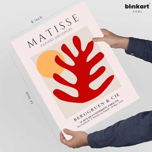 Image of BLINKART Henri Matis Aesthetic Modern Art Walls With Frame | Natural Wood Texture | Living Room Bedroom Office Wall Decoration | Poster Home Decor Frames Wall Bedroom | 12x8 Inches (D237)