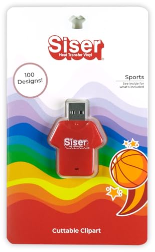 Siser Clé USB Thème Sport : clé USB Contenant 100 Motifs, Multicolores ou monochromes, prêts à l'emploi dans différents formats