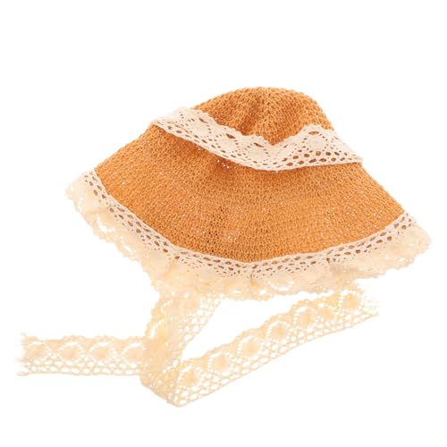 Boy Girl Summer Straw Hat for Girls Lace Decoration Wide Brim Sun Hat for Beach Outdoor Activities and Travel Uv Protection Lightweight and Portable Cap Beige