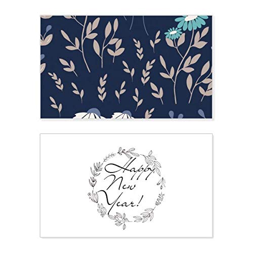Tarjeta de Año Nuevo con texto "Bless Message" en azul y blanco ideal para regalar
