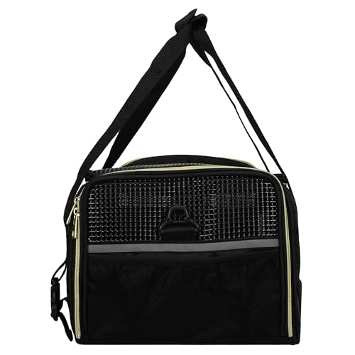 Image of KIKA Pets Goldfinch Cat Bag Carrier | Small Dog Puppy Bag Carrier | Airline Dimension Approved Akasa - Medium Size (18.5 x 12.5 x 9.9 inches), Midnight Black