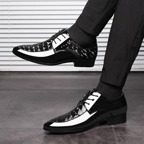 Dress Shoes for Men Men's Pointed Toe Business Oxford Shoes Casual Soft Leather Breathable Low Top with Glossy Finish and Light Buckle3