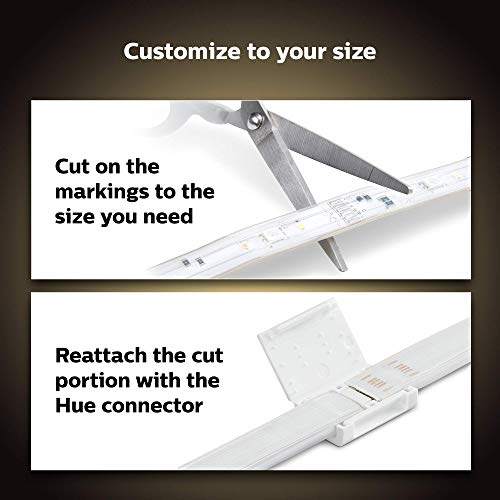 Philips Hue 2-Pack Bluetooth Smart Lightstrip Plus 2m/6ft Base Kit with Plug, (Voice Compatible with Amazon Alexa, Apple Homekit and Google Home), white (555334-2)