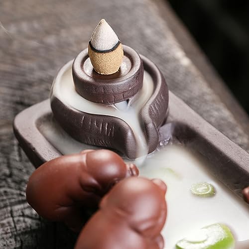 Encensoir cascade trois petits cochons pour coin méditation zen - 5
