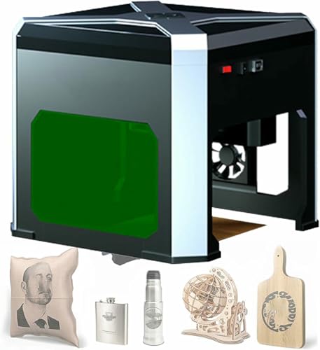 LYJYUJIE Grabador láser, máquina de Grabado portátil de Escritorio con conexión Bluetooth para Madera, acrílico y Metal, área de Trabajo de 80 x 80 mm, para Madera, Vinilo, Cuero Arte de Bricolaje~/