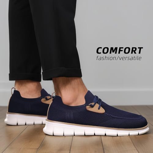 Image of Mens Casual Loafers Shoes Slip On Fashion Walking Dress Sneakers Business Oxfords Work Lightweight Soft Sole Zapatos