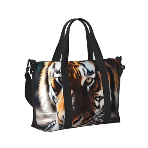 Travel Duffel Bag for Men Gym Bag, Wild Animal Tiger Luggage Bag with Shoulder Strap, Large Gym Tote Bag for Women, Weekender Overnight Bag, Foldable Carry on Bag for Airplane2