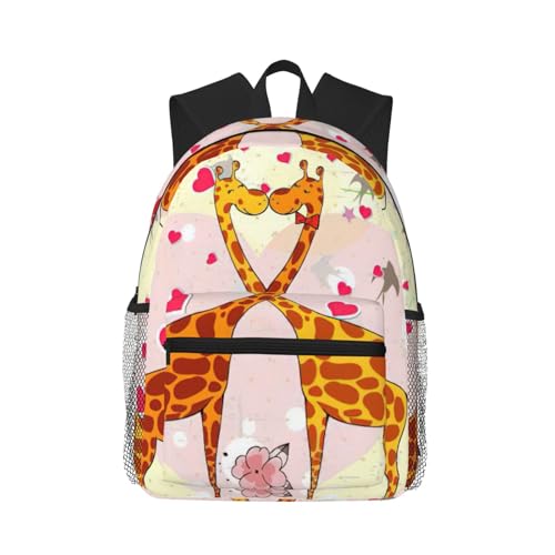 Sac à dos classique imperméable à motif girafe pour le travail et l'université