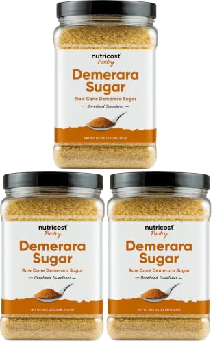 Nutricost Nutricost Pantry Unrefined Demerara Sugar (4 Pound Bottle) :: Great for Baking, Cooking, Tea, Coffee, Etc. | Raw Cane Demerara Sugar with Zero Additives (Pack of 3) sold by Nutricost - Amazon Seller - US