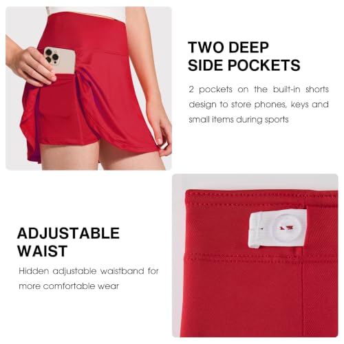 Image of FitsT4 Sports Girl's Golf Skirt Adjustable Waist Active Tennis Skort UPF50+