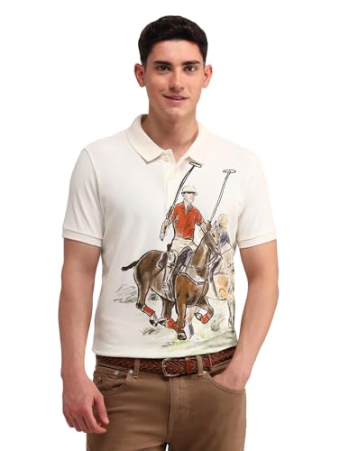 Image of U.S. Polo ASSN. Printed Polo T Shirts for Men - 100% Cotton, Half Sleeve Mens Tshirt