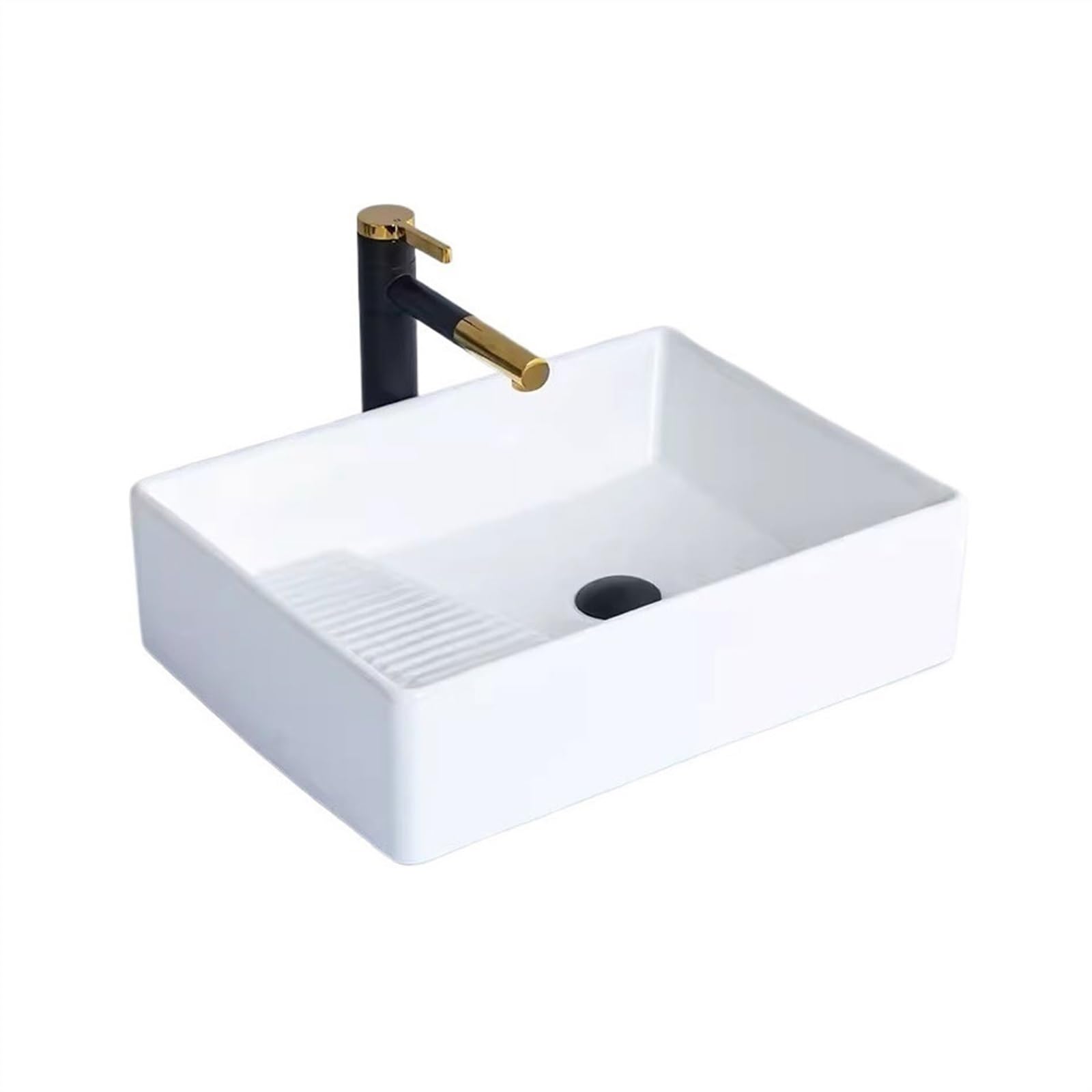 Sjdopulse Vessel Sink Vessel Vanity Sink Modern Fashion European Style Rectangular Countertop Basin Hand Basin Lavatory Bathroom Sink With Accessories Bathroom Sink Ceramic Small Sink B