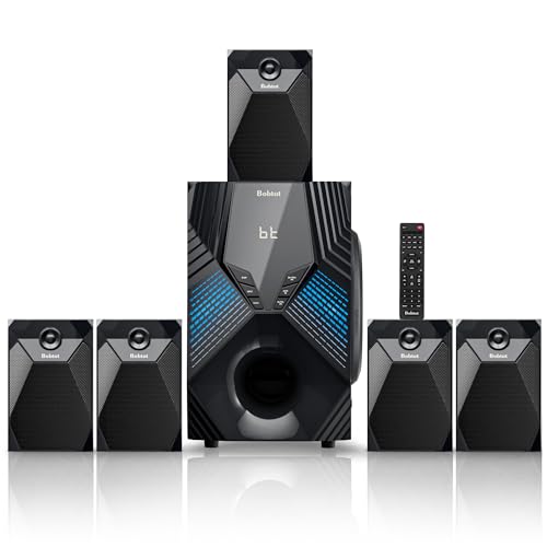 1000W Surround System 5 Wired Satellite Audio Speakers 8 inch Subwoofer 5.1/2.1 Channel Home Theater Deep Bass Support ARC Optical Bluetooth Karaoke Input