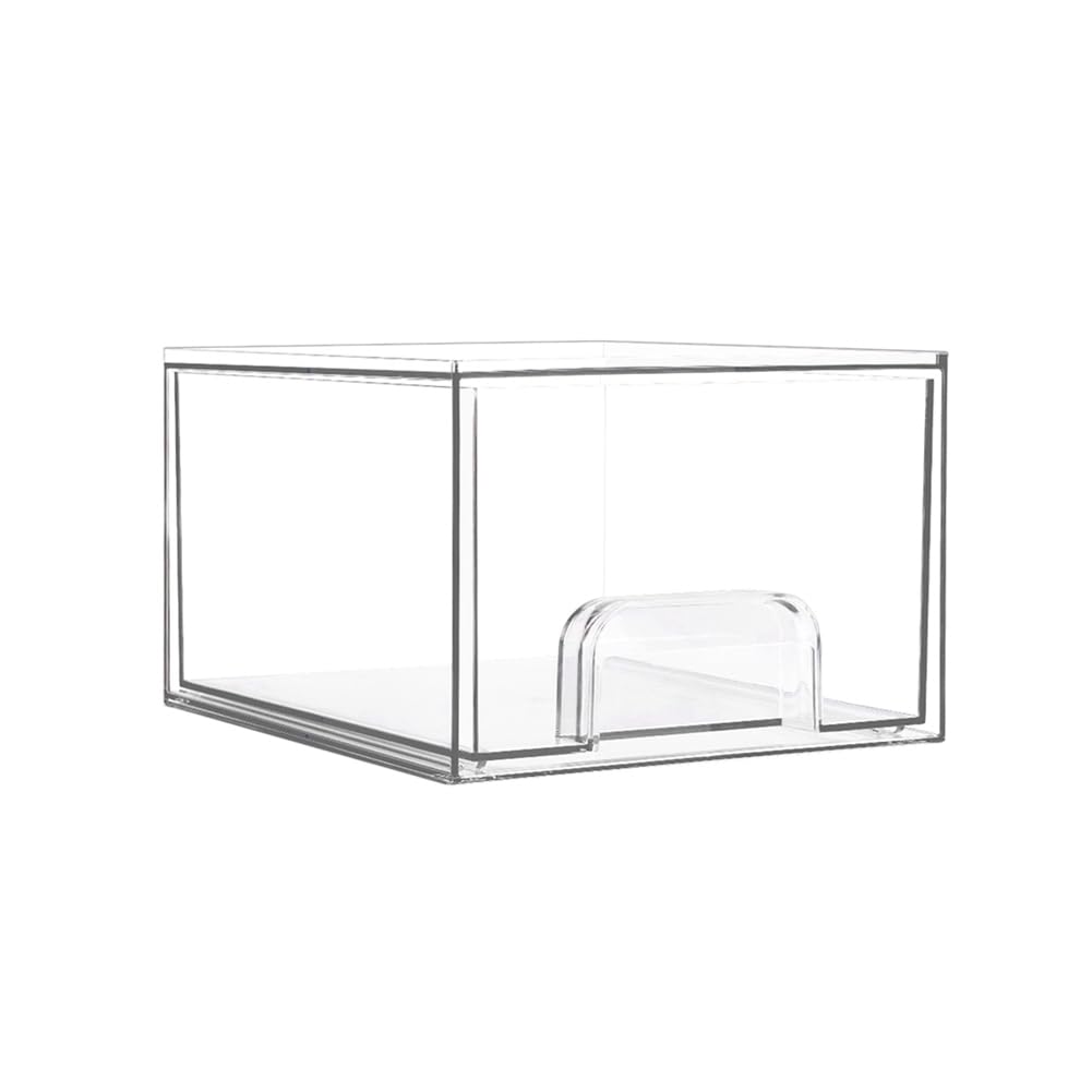 CTRLZS 1PCS Clear Stackable Storage Drawers,Bathroom Makeup Organizer,Storage Bins for Home Organization and Storage
