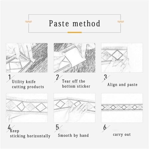 Borda de papel de parede autoadesiva à prova d'água, 500cm/197 polegadas, decoração de parede, mold