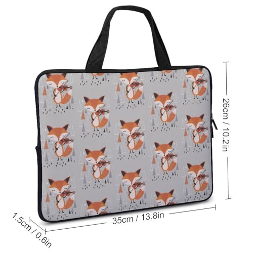 Cute Fox Violin Laptop Bag Laptop Case Computer Messenger Bag with Adjustable Shoulder Strap2