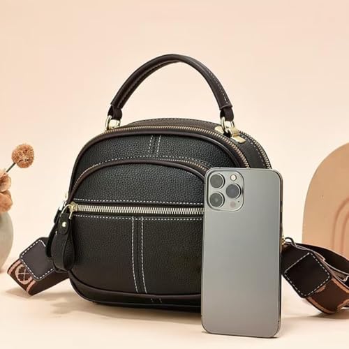 Bousalutend Classic Multifunctional Compartments Adjustable Wide Shoulder Strap Leather Crossbody Bag for Women3