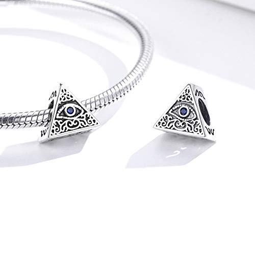 Charm a forma di occhio fortunato, in argento