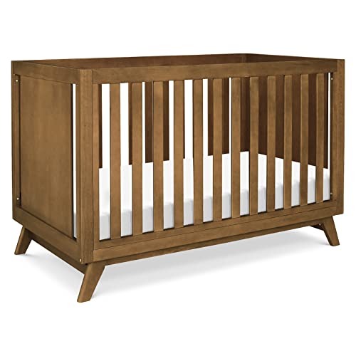 DaVinci Otto 3-in-1 Convertible Baby Crib with Toddler Bed & Daybed Conversion, Durable & Easy to Assemble – GREENGUARD Gold Certified with 4 Adjustable Mattress Heights – Walnut
