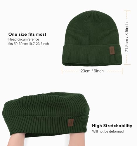Image of Wmcaps Winter Beanie for Men Women, Fleece Lined Beanie Soft Warm Knit Hat Ski Stocking Cuffed Cap