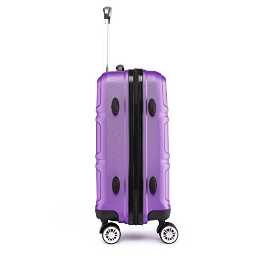 Kono Cabin Koffer 20" Harde Schaal Licht Gewicht ABS Handbagage 4 Wiel Spinner 360 Graden Reizen Trolley Koffer Paars - Afbeelding 6