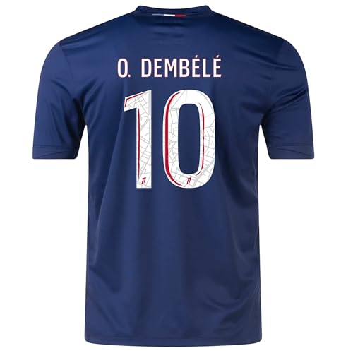 Dembele 2025 Soccer Jersey for Men Fan Version (US, Alpha, Large, Regular, Regular, Blue)