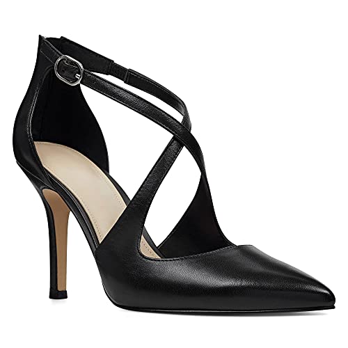 Image of Womens Pumps High Heels Pointed Toe Crossed Strap D'Orsay Zip up Stilettos Party Dress Shoes