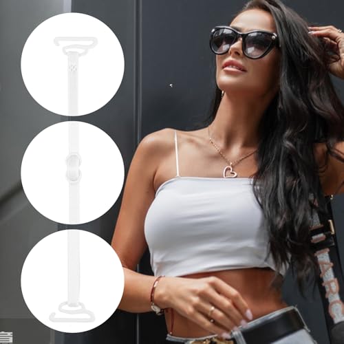 Tyqour 24 Stück Durchsichtige BH Träger, Unsichtbare Klare BH Träger Transparente Ersatz BH Schultergurte 8 Transparente BH-Träger-Clips + 16 BH-Träger, rutschfeste Schnalle BH Zubehör für Damen Bra