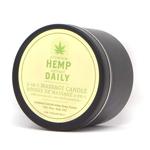 Hemp Daily 3-In-1 Massage Candle | Premium Hemp Oil And Essential Oils | Massage In To Moisturize And Sooth Skin | Mint Scented | 6 Oz #TOP3