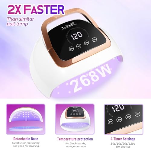 Wisdompark 268W Uv Led Nail Lamp With Lcd Touch Screen And 4 Timer Settings For Gel Nails thumb #1