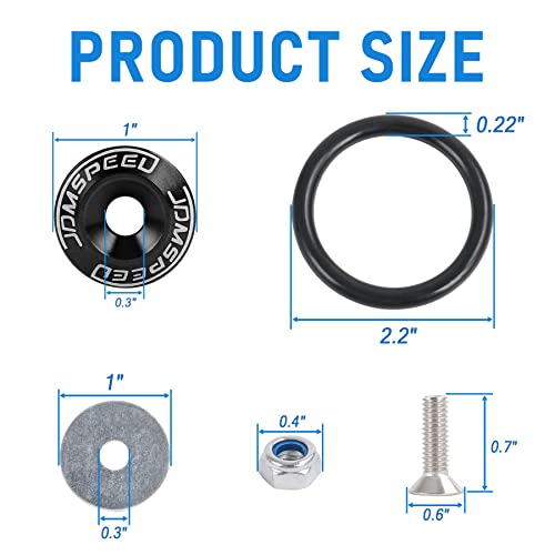 Jdmspeed Black Universal Cnc Billet Bumper Trunk Quick Release Fastener Kit #TOP3