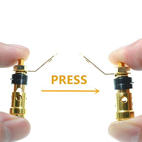 6 conectores de poste para altavoz chapados en oro, pack miniatura 4