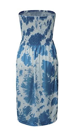 Image of Zyyfly Sundresses for Women Casual Beach Dresses for Women Tube top Dress Summer tie dye XXL