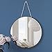 Round Silver Mirror with Iron Chain for Wall Decor Diameter Circle 11.5 inch Wall Hang Frame Less Mirror Small Handicraft Art