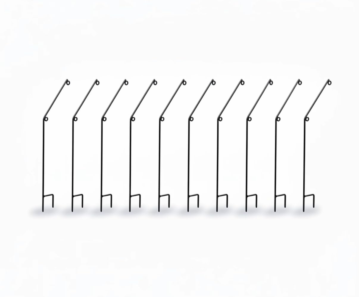 Pond Pest Protection Stakes – Pack of 10 | Heron Deterrent System Trip Wire Stakes | Solid Steel Garden Pond Protection | 69cm High Weatherproof Black Coated Stakes | Made in the UK