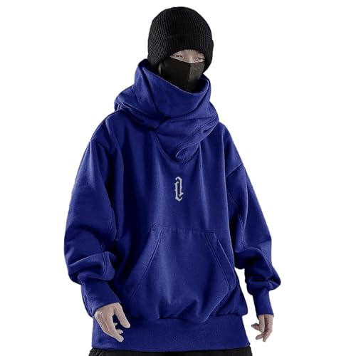 Sudadera con capucha para hombre, cuello abombado, sudadera con capucha de gran tamaño, casual, holgada, sudadera clásica con capucha, sudadera con capucha de moda, sudadera lisa de manga larga con