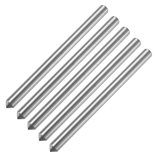 uxcell 5pcs Diamond Dressers, 11mm x 152mm (7/16\" x 6\") Single Tapered Point Grinding Wheel Round Pen Welded Diamond Dressing Tools, Silver Tone