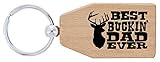 Deer Hunting Gifts Best Buckin Dad Ever Wood Keychain Key Tag Fathers Day Gifts for Dad