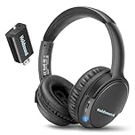 Wireless Headphones for TV, BKM400 Over-Ear TV Headphones Wireless with Bluetooth USB Transmitter Set Optical, RCA, AUX and USB, Up to 165 ft, No Delay & High Volume, 40 Hours Battery Life (Graphite)