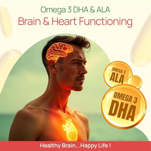 Image of Bliss Welness Veg Omega 3 5 6 7 9 Supplement | Plant Based Algal (DHA), Flaxseed Oil (ALA), Pomegranate Seed, Sea Buckthorn, Borage (GLA), Rosemary Extract, Sunflower Extract & No Fish Oil | Supports Heart, Hair, Skin & Joint Health | 60 Vegan Softgel Capsules Pack of 3