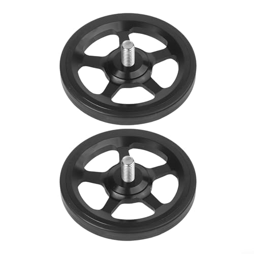 Aluminum Alloy for Easy Wheel for Brompton Folding for Bike, 60mm Sealed Bearing Push Wheel with for CNC Cutting, Lightweight Replacement Parking Wheels (2-Pack)(Black)