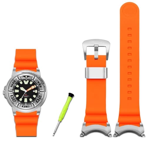 Correa Citizen BJ8050 de acero inoxidable con adaptador Little Monster para reloj