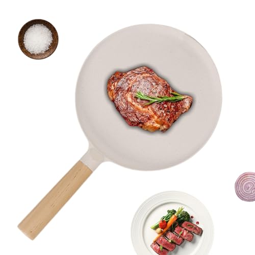 Sartenes antiadherentes, sartenes antiadherentes, conducción rápida del calor, mango ergonómico, utensilios de cocina reutilizables de 9.5 pulgadas para estufa, horno, cocina, hogar, camping