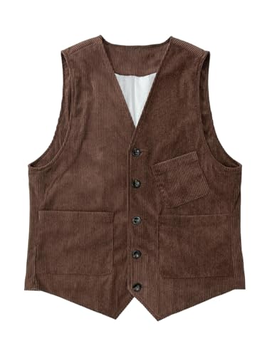 Chaleco de pana vintage británico negro M confeccionado con acabados premium 6