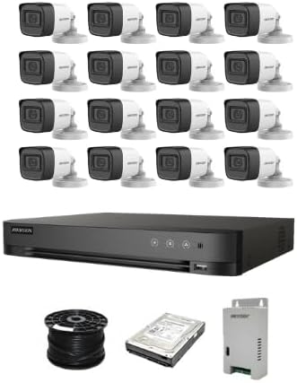 HikVision 16 Ch Turbo HD Kit - 7200 Series DVR up to 4MP - 16 x HD1080P Camera - 20M Night vision - 1TB HD - 100m Cable